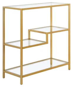 Henn&Hart 36" Tall Gold Bookcase