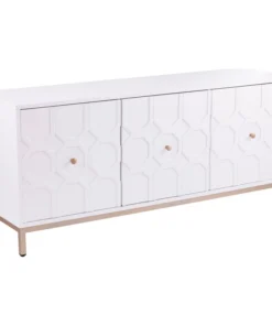 SEI Furniture Grannison Three-Door Accent Cabinet, White