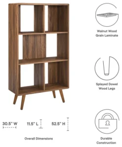 LexMod Transmit 31" Wood Bookcase, Walnut 16 LexMod Transmit 31" Wood Bookcase, Walnut -Palace-shop b6b1bf2f033f0578 7702 w800 h800 b1 p0