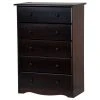 Palace Imports 100% Solid Wood 5-Drawer Chest, Java