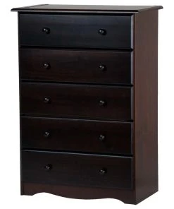 Palace Imports 100% Solid Wood 5-Drawer Chest, Java