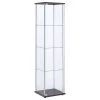Bowery Hill Contemporary Espresso 4 Shelf Glass Curio Cabinet