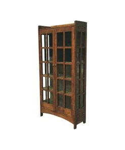 Crafters And Weavers Arts And Crafts Mission Solid Oak China Cabinet