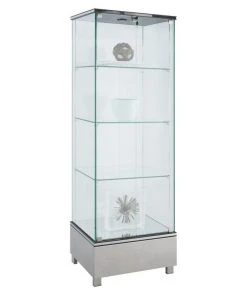 Chintaly Imports Glass Curio, Stainless Steel