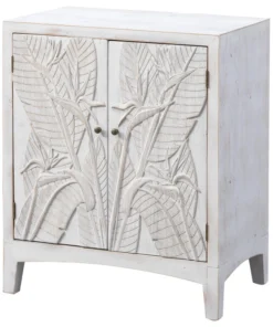 Coast To Coast Imports, LLC Tropics White Wash 2 Door Cabinet