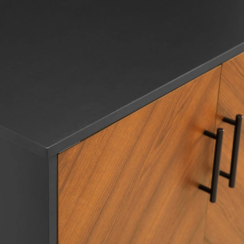 Walker Edison 28" Modern Bookmatch Accent Cabinet, Solid Black 3 Walker Edison 28" Modern Bookmatch Accent Cabinet, Solid Black - Image 3