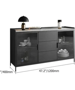 HOMARY 47" Black Sideboard Buffet Doors&Drawers Stone Top Modern Sideboard Cabinet 19 HOMARY 47" Black Sideboard Buffet Doors&Drawers Stone Top Modern Sideboard Cabinet -Palace-shop bac1d96c00f6a5fc 9154 w800 h800 b1 p0