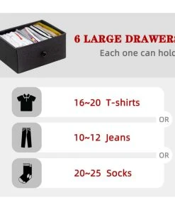 Duhome Elegant Lifestyle 6 Fabric Drawers Steel Frame Double Dresser, Black -Palace-shop beb1e04902f1d9a5 8495 w800 h800 b1 p0