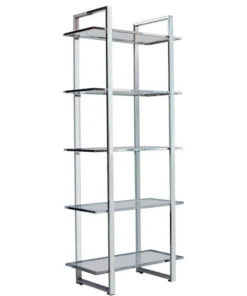 Coaster Home Furnishings Coaster Hartford 5 Tier Glass Shelf Bookcase In Chrome