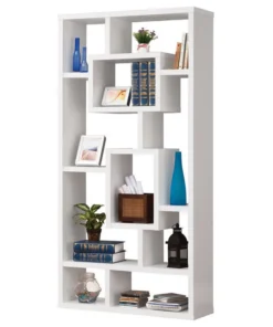 Coaster Home Furnishings Coaster Cappuccino Bookshelf With Rectangular Shelves, White