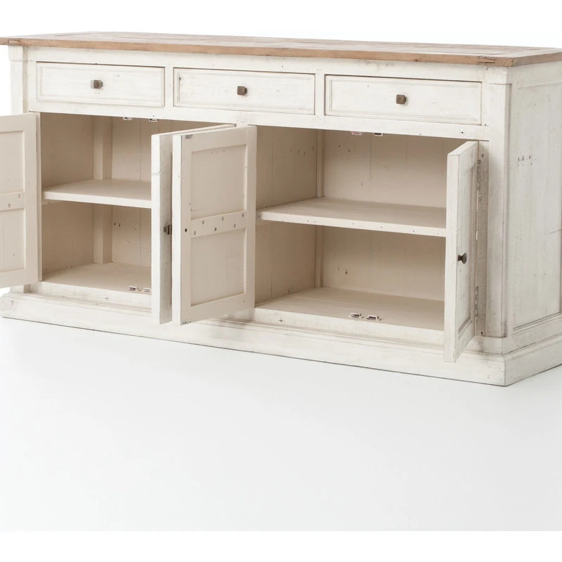 Null Coastal Beach Reclaimed Wood White Sideboard Buffet 4 Null Coastal Beach Reclaimed Wood White Sideboard Buffet - Image 4