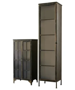 Kalalou, Inc. Iron And Glass Two Door Apothecary Cabinet