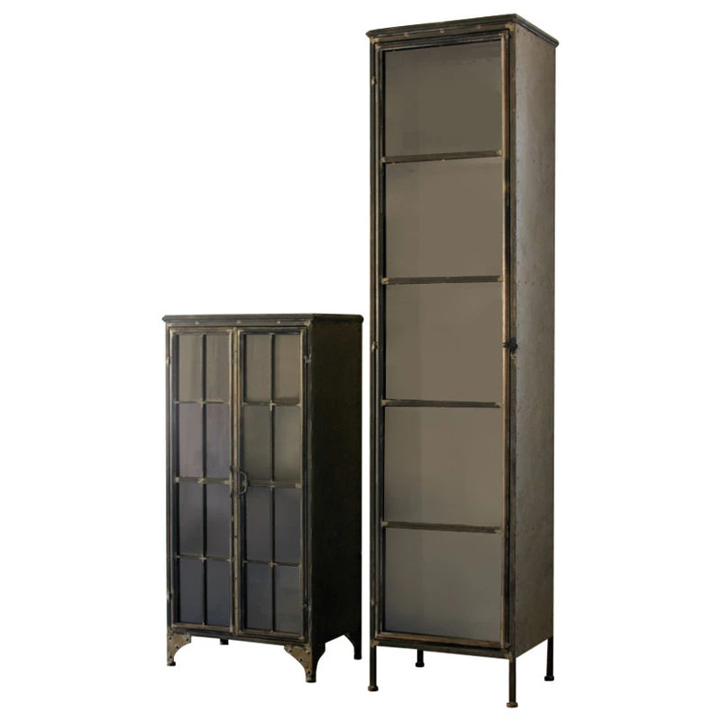 Kalalou, Inc. Iron And Glass Two Door Apothecary Cabinet 1 Kalalou, Inc. Iron And Glass Two Door Apothecary Cabinet