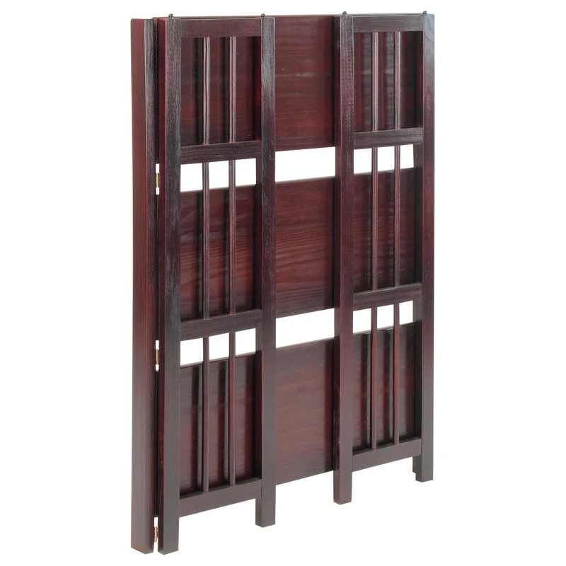 Casual Home 3 Shelf Folding Bookcase, Espresso, Large, 3 Shelf 2 Casual Home 3 Shelf Folding Bookcase, Espresso, Large, 3 Shelf - Image 2