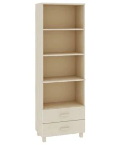 Vida XL International B.V. VidaXL Solid Wood Pine Highboard Honey Brown Wooden Book Cabinet Furniture