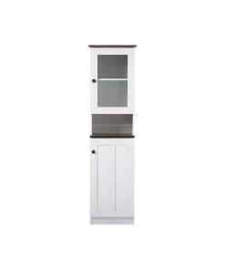 Baxton Studio Lauren Buffet And Hutch Kitchen Cabinet - White, Wenge