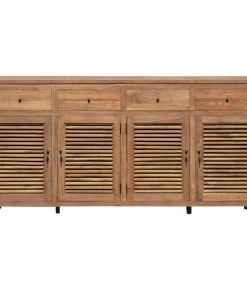 Chic Teak Inc. Recycled Teak Wood Louvre Cabinet With 4 Doors 4 Drawers