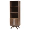 Wholesale Interiors Ashfield Mid-Century Modern Walnut Brown Finished Wood Bookcase