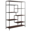 Coaster Home Furnishings Coaster 48" Casual Staggered Metal Bookcase In Walnut And Black