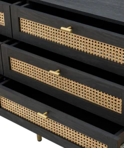 Karat Home 6 Drawer 54"W Double Dresser, Black -Palace-shop c5a1efdc03241a8f 0885 w800 h800 b0 p0