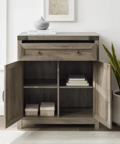 Walker Edison 30" Farmhouse Barn Door Accent Cabinet, Gray Wash -Palace-shop c6512f070009e6f3 1091 w800 h800 b0 p0