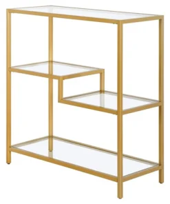 Henn&Hart 36" Tall Gold Bookcase -Palace-shop c781692e01ae989e 1919 w800 h800 b1 p0
