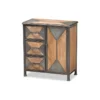 Baxton Studio Rossamon Modern Farmhouse Metal And Wood 3-Drawer Accent Cabinet
