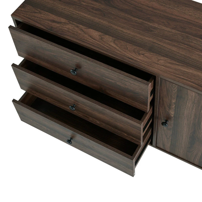 Belleze Sideboard Buffet TV Stand Storage Entertainment Center, Dark Walnut, 52" 4 Belleze Sideboard Buffet TV Stand Storage Entertainment Center, Dark Walnut, 52" - Image 4