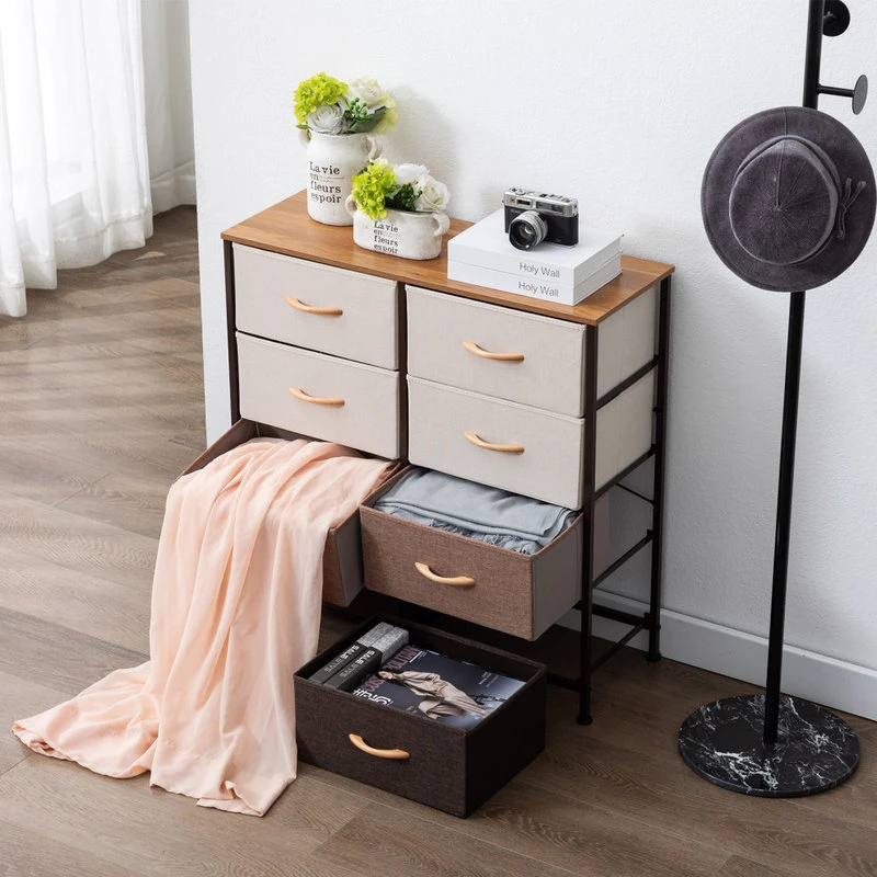 Duhome Elegant Lifestyle 8 Fabric Drawers Steel Frame Double Dresser, Mixed Color 2 Duhome Elegant Lifestyle 8 Fabric Drawers Steel Frame Double Dresser, Mixed Color - Image 2