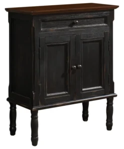 Crestview Collection Marlowe Distressed Black Accent Table, Black