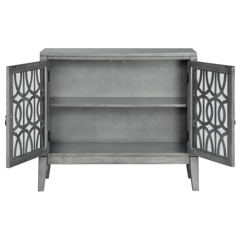 Coast To Coast Imports, LLC 2-Door Cabinet, Soft Gray 3 Coast To Coast Imports, LLC 2-Door Cabinet, Soft Gray - Image 3