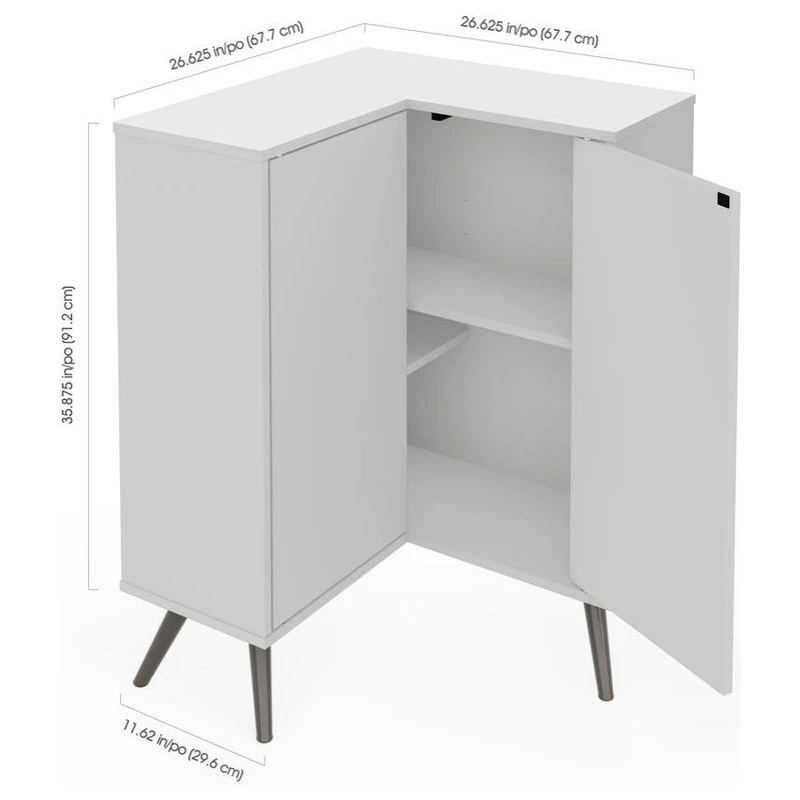 Bestar Small Space Krom Corner Storage Unit In White 4 Bestar Small Space Krom Corner Storage Unit In White - Image 4