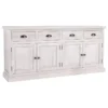 Kosas Home Quincy 4-Drawer 4-Door Solid Pine Wood Sideboard In Nordic Ivory