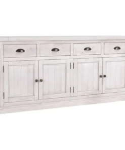 Kosas Home Quincy 4-Drawer 4-Door Solid Pine Wood Sideboard In Nordic Ivory