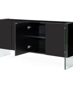 Zuri Furniture Modern Art Buffet Black Lacquer Cabinets Tempered Glass Base 11 Zuri Furniture Modern Art Buffet Black Lacquer Cabinets Tempered Glass Base -Palace-shop cf91debc0dc5eee7 8171 w800 h800 b1 p0