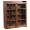 Crafters And Weavers Mission Oak 2 Door Bookcase With Glass Doors Walnut