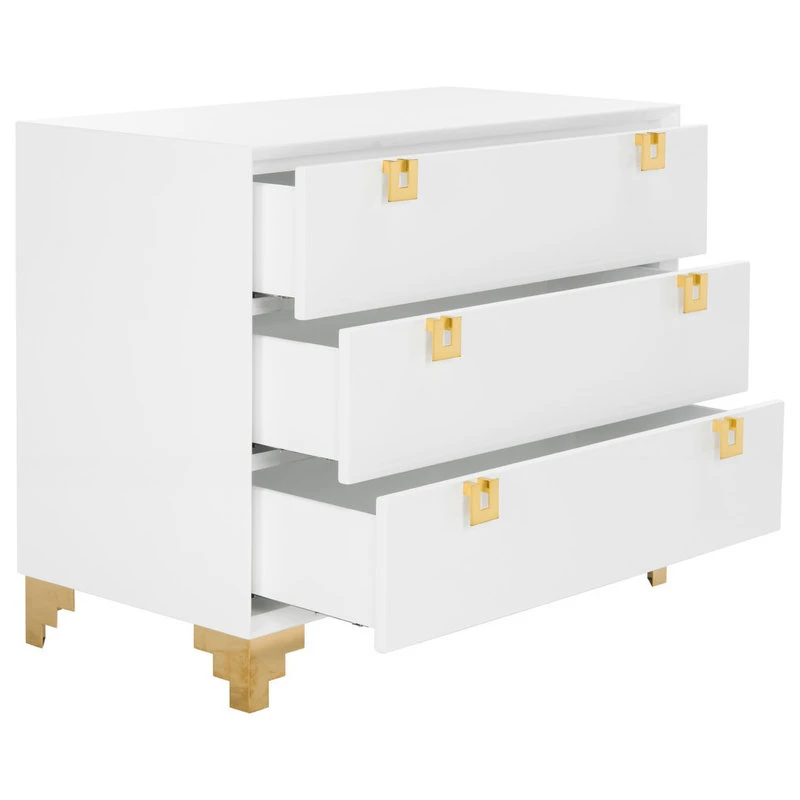 Safavieh Odalis Lacquer Chest Of Drawers, White 2 Safavieh Odalis Lacquer Chest Of Drawers, White - Image 2