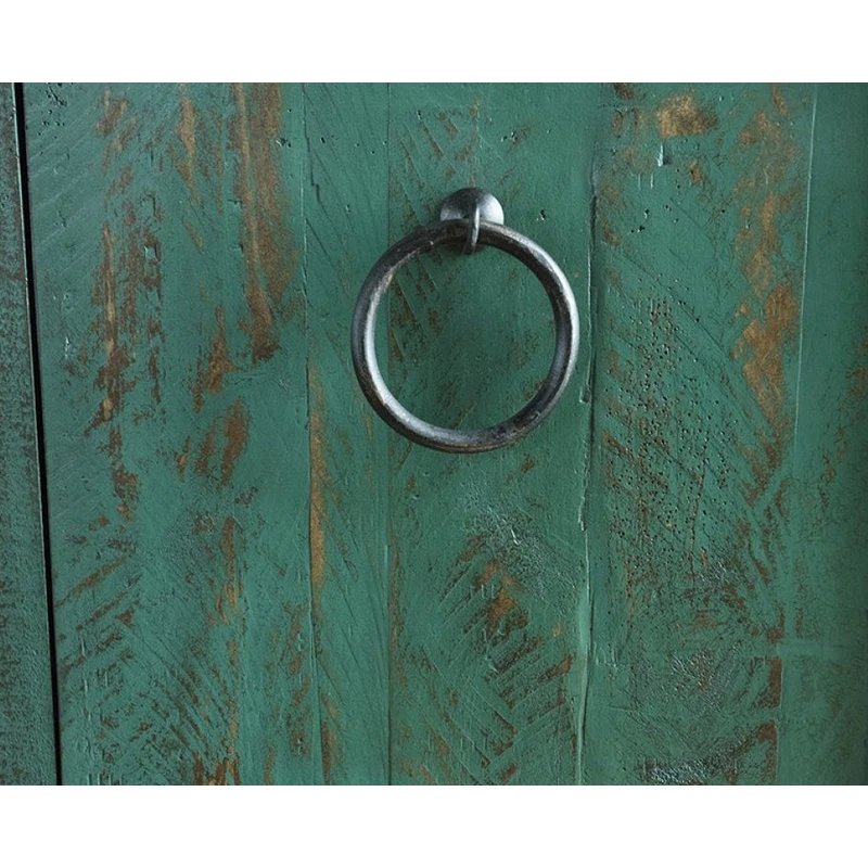 Crafters And Weavers Macao Collection Rustic Solid Wood Sideboard, Living Room Console With 4-Doors 2 Crafters And Weavers Macao Collection Rustic Solid Wood Sideboard, Living Room Console With 4-Doors - Image 2