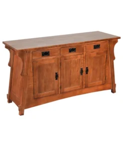 Crafters And Weavers Arts And Crafts Mission Solid Oak Crofter Style Sideboard, Sofa Table