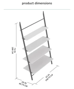 Madeleine Home Inc. Lasalle Ladder Shelf, Black -Palace-shop d621723d032d9bcc 8659 w800 h800 b1 p0