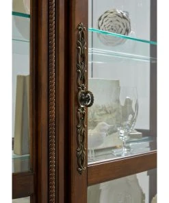 Lighted Curved Front 4 Shelf Curio Cabinet In Maple Brown By Pulaski Furniture -Palace-shop d6c16d8303f7f173 3827 w800 h800 b0 p0