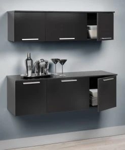 Prepac Furniture Coal Harbor Wall Mounted Hutch - Black -Palace-shop d78161cc086dbb31 6390 w800 h800 b0 p0