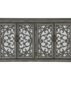 Coast To Coast Imports, LLC 4-Door Media Credenza, Hammond Gray Rub