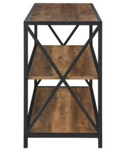 Walker Edison 40" X-Frame Metal And Wood Media Bookshelf, Rustic Oak -Palace-shop d8115b8301afe580 2912 w800 h800 b1 p0