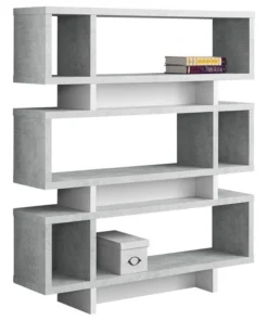 Monarch Specialties Bookshelf, Bookcase, Etagere, 4 Tier, 55"H, Office, Bedroom, Laminate, Gray