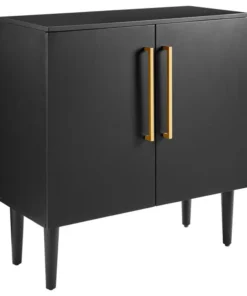 Crosley Everett Console Cabinet Matte Black