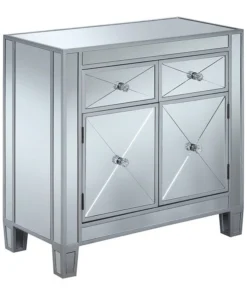 Convenience Concepts Gold Coast Vineyard Two-Drawer Cabinet In Mirrored Glass And Silver Wood Finish -Palace-shop d911e5a80b96b724 3277 w800 h800 b1 p0