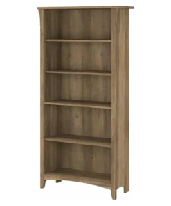 Bush Business Furniture Salinas Tall 5 Shelf Bookcase In Reclaimed Pine - Engineered Wood