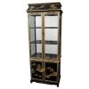 Oriental Furniture Ming Pagoda Top Curio Cabinet With Hand Painted Oriental Landscape