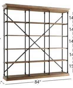 Inspire Q Eleanor Cornice 5-Shelf Bookcase, Brown, 84" Wide -Palace-shop db71f7ad00b175ae 2956 w800 h800 b1 p0